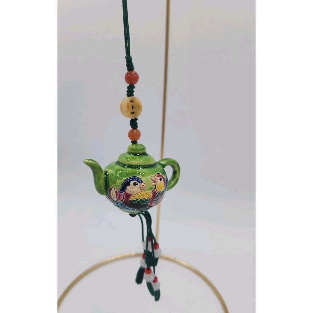 Chinoiserie Mini Teapot Ornament Bird Design With Orignal Box